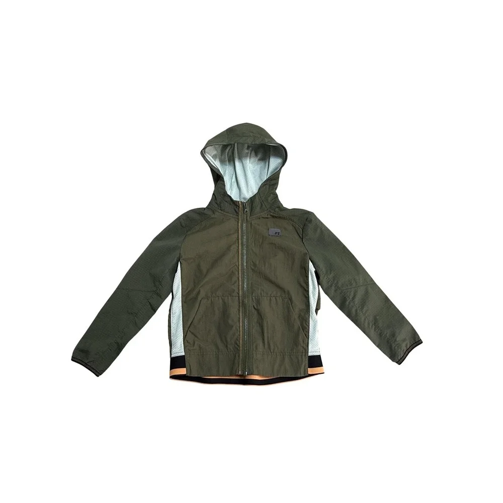 Russell Jacket‎ Youth XS 4-5 Green Hooded Windbreaker Dri-Power 360 Mesh Lined